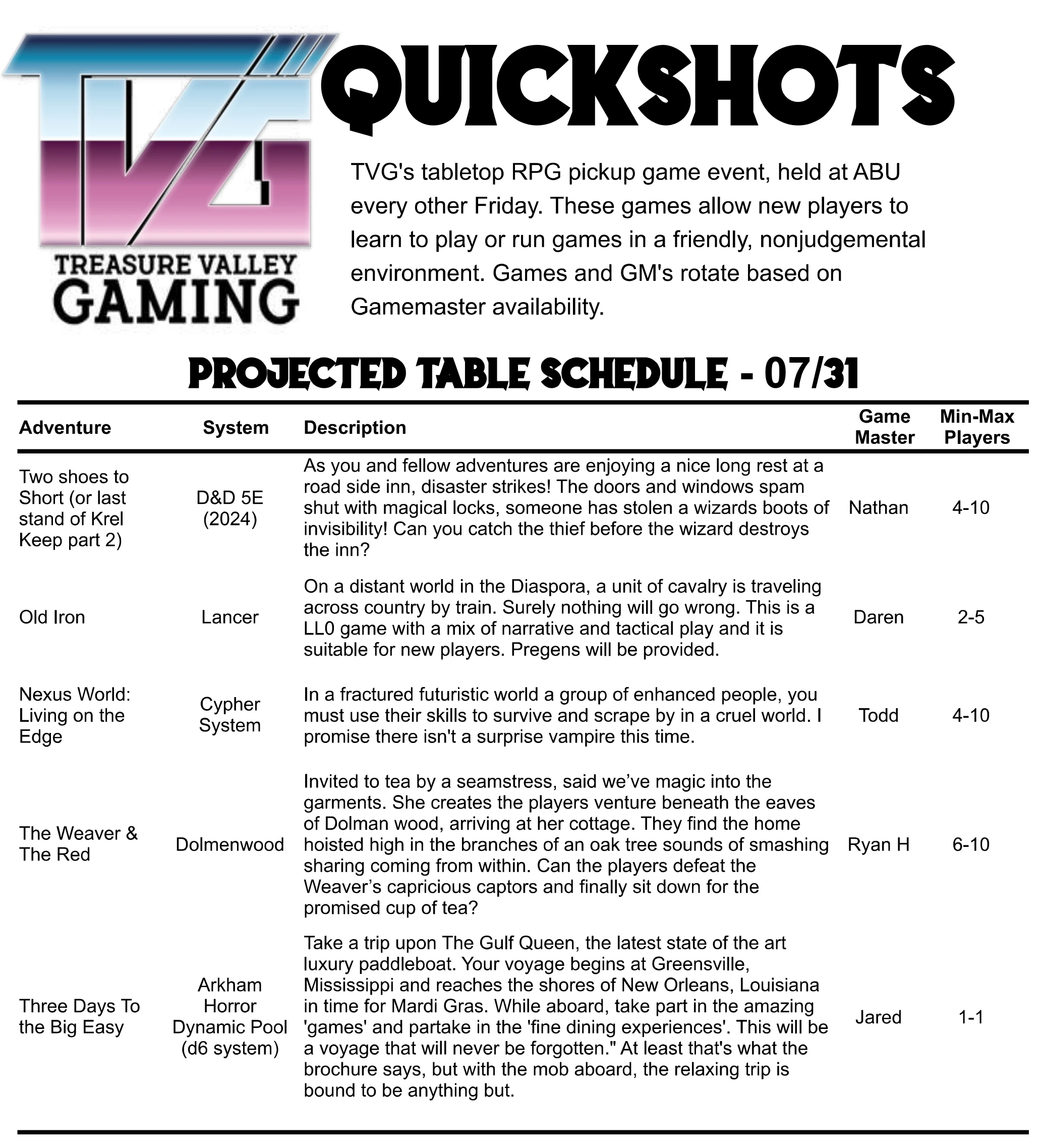 Quickshots07-31-26